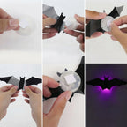 Bat Wall Stickers 3D LED Glow Residue-Free Adhesive