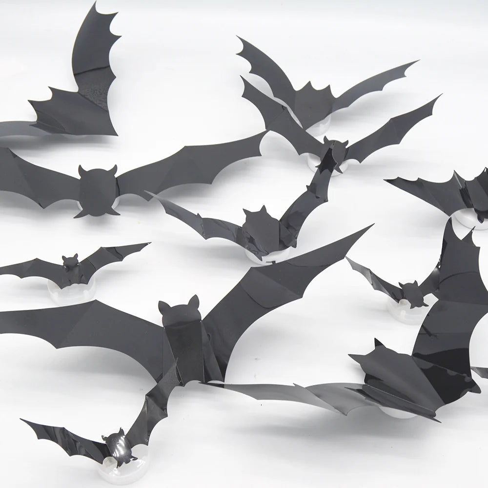 Bat Wall Stickers 3D LED Glow Residue-Free Adhesive