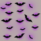 Bat Wall Stickers 3D LED Glow Residue-Free Adhesive