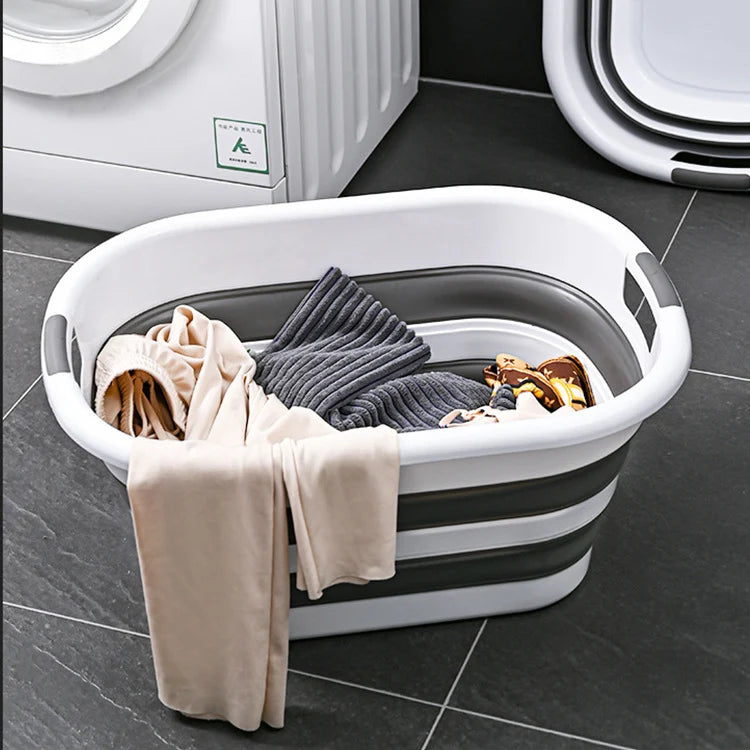 Bath And Laundry Tub Foldable Space-Saving Non-Slip Base