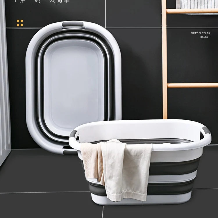 Bath And Laundry Tub Foldable Space-Saving Non-Slip Base