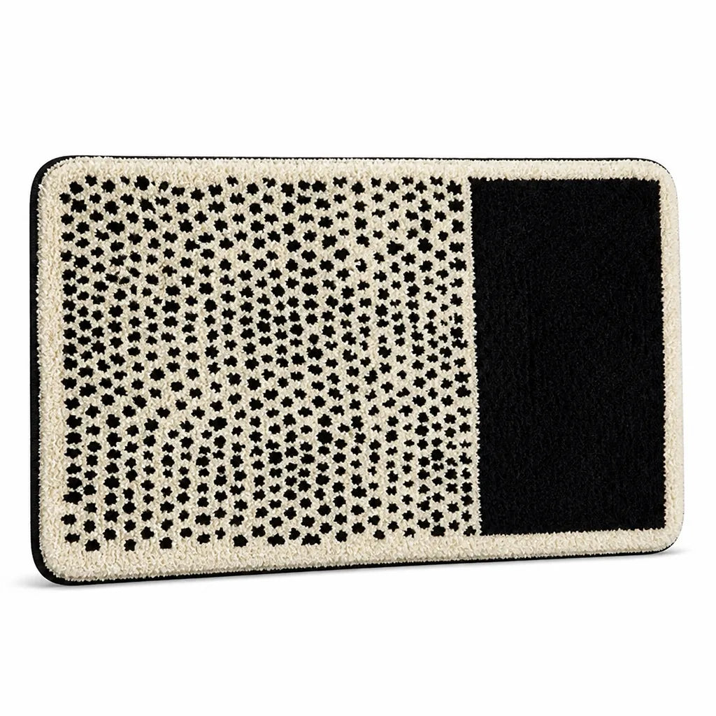 Bath Mat Abstract Pattern Plush Anti-Slip Machine Washable