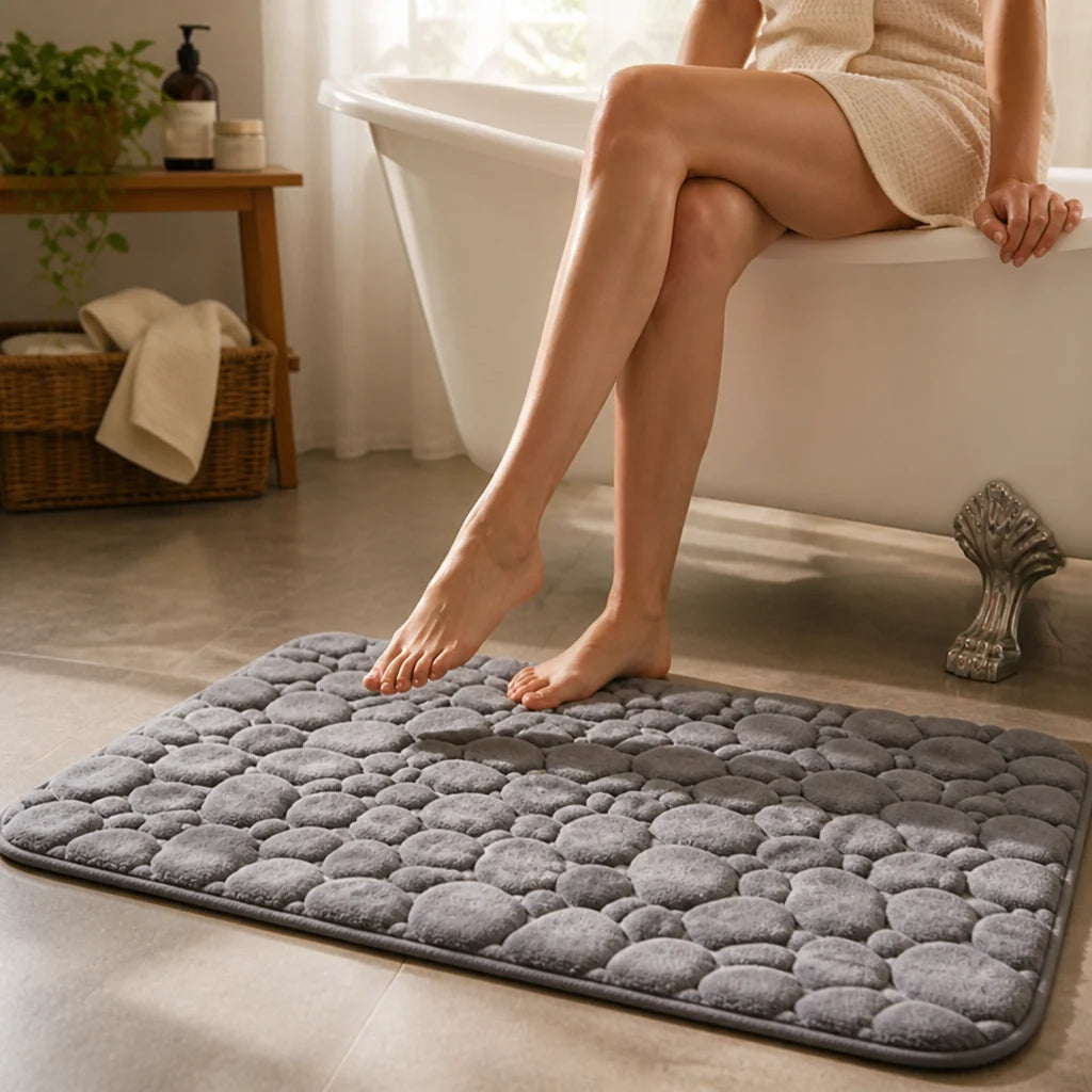 Bath Mat Cotton Terry Non-Slip Machine Washable