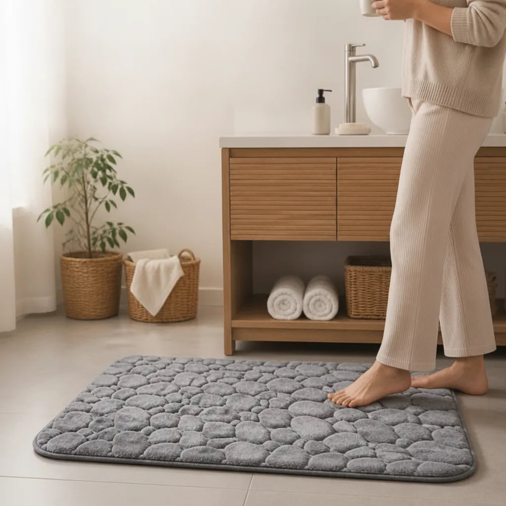 Bath Mat Cotton Terry Non-Slip Machine Washable