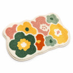 Bath Mat Floral Tufted Microfiber Absorbent Non-Slip