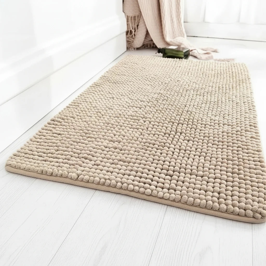 Bath Mat Microfiber Chenille Absorbent Non-Slip Backing