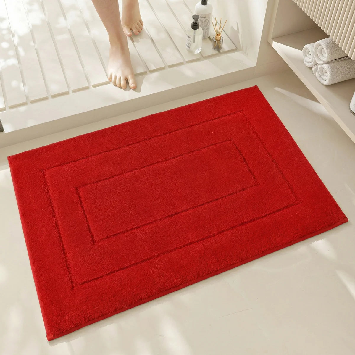 Bath Mat Plush Microfiber Absorbent Non-Slip Machine Washable