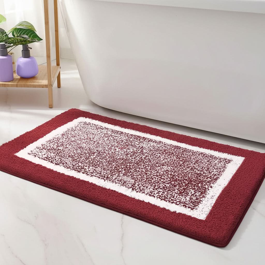 Bath Mat Plush Microfiber Non-Slip Machine Washable