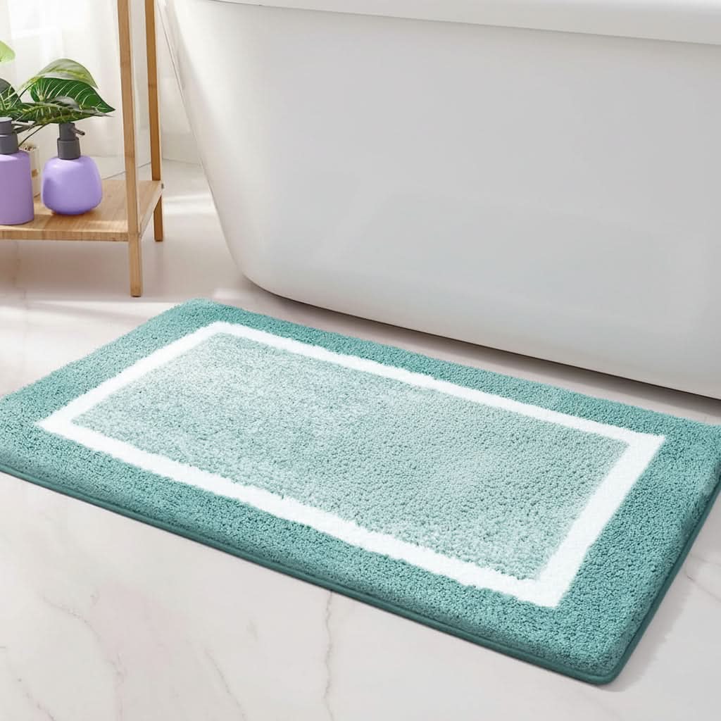 Bath Mat Plush Microfiber Non-Slip Machine Washable