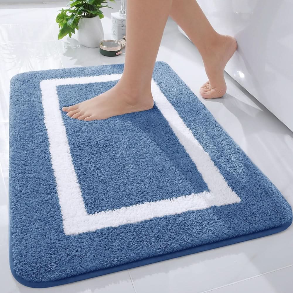 Bath Mat Plush Microfiber Non-Slip Machine Washable