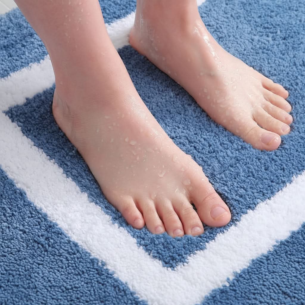 Bath Mat Plush Microfiber Non-Slip Machine Washable