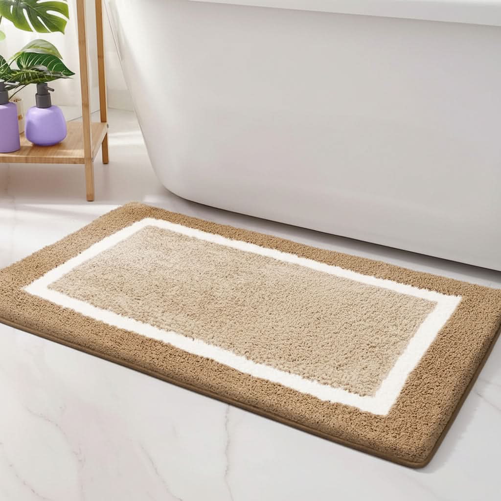 Bath Mat Plush Microfiber Non-Slip Machine Washable