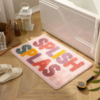 Bath Mat Plush Pumpkin Design Non-Slip Backing Machine Washable