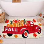 Bath Mat Plush Pumpkin Design Non-Slip Machine Washable