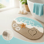 Bath Mat Quick-Drying Microfiber Non-Slip TPE Backing