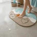 Bath Mat Quick-Drying Microfiber Non-Slip TPE Backing