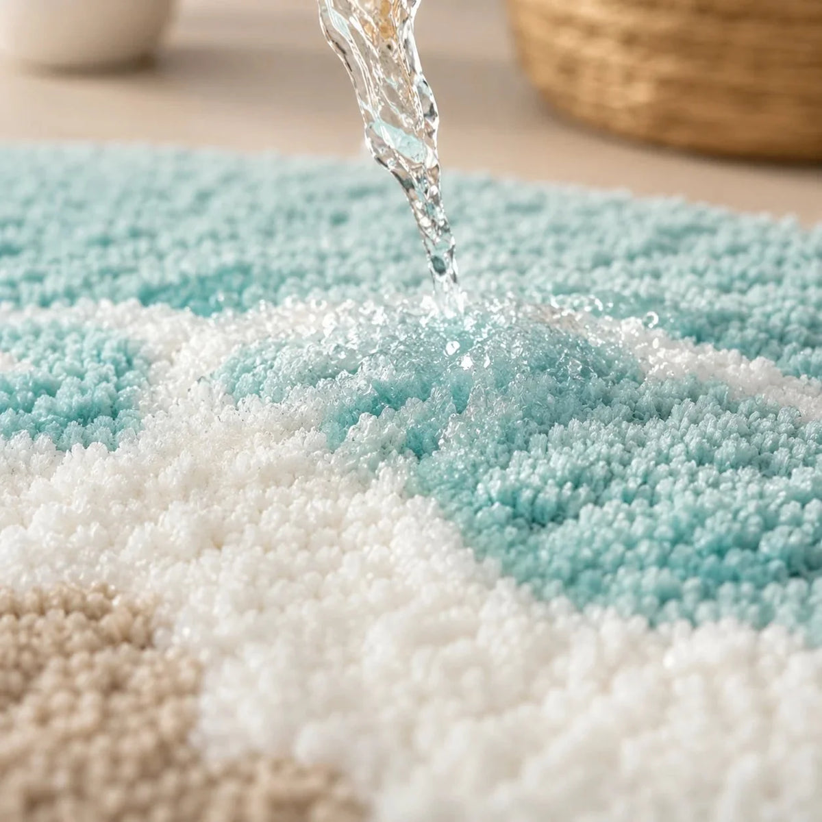 Bath Mat Quick-Drying Microfiber Non-Slip TPE Backing
