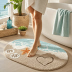 Bath Mat Quick-Drying Microfiber Non-Slip TPE Backing