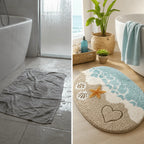 Bath Mat Quick-Drying Microfiber Non-Slip TPE Backing