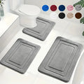 Bath Mat Set Memory Foam Non-Slip 3-Piece Set