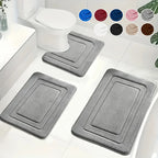 Bath Mat Set Memory Foam Non-Slip 3-Piece Set