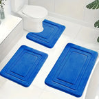 Bath Mat Set Memory Foam Non-Slip 3-Piece Set