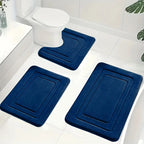 Bath Mat Set Memory Foam Non-Slip 3-Piece Set