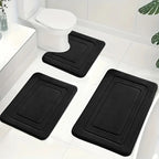 Bath Mat Set Memory Foam Non-Slip 3-Piece Set