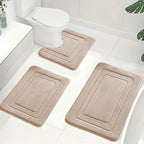 Bath Mat Set Memory Foam Non-Slip 3-Piece Set