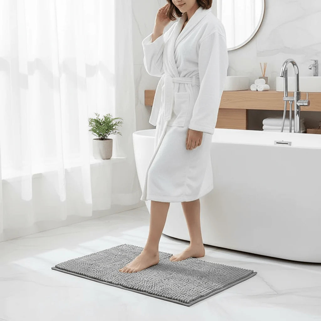 Bath Mat Soft Chenille Non-Slip & Highly Absorbent