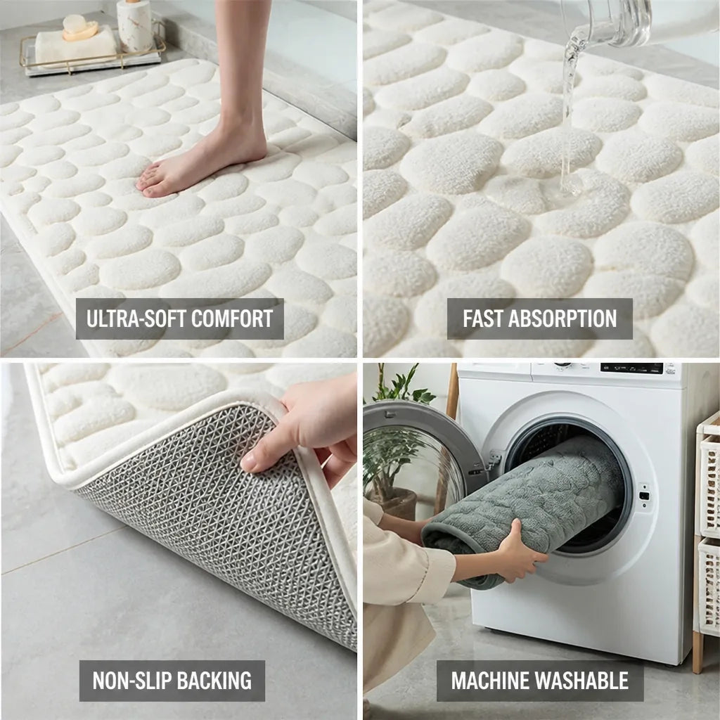 Bath Mat Ultra-Soft Microfiber Water-Absorbent & Non-Slip