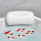 Bath Pillow Contoured Foam Non-Slip Suction Cups Water-Repellent Cover