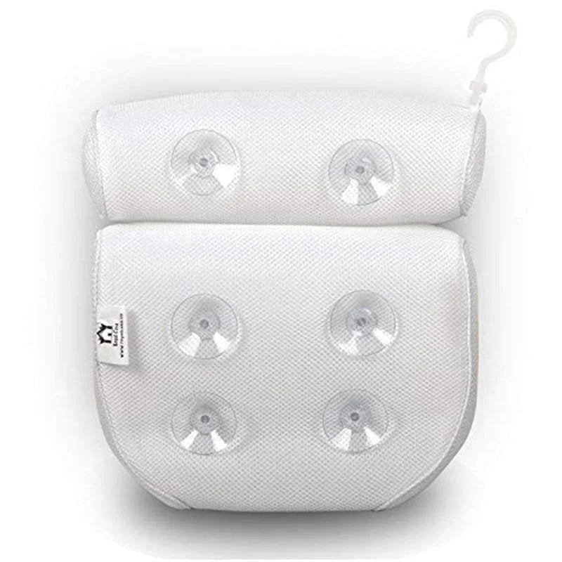 Bath Pillow Ergonomic Neck Support Quick-Dry Mesh Suction Cups