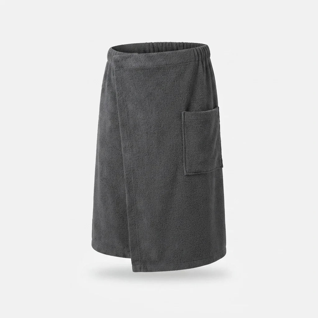 Bath Towel Wrap Coral Fleece & Elastic Waistband Built-In Pocket