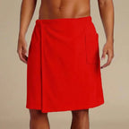 Bath Towel Wrap Coral Fleece & Elastic Waistband Built-In Pocket