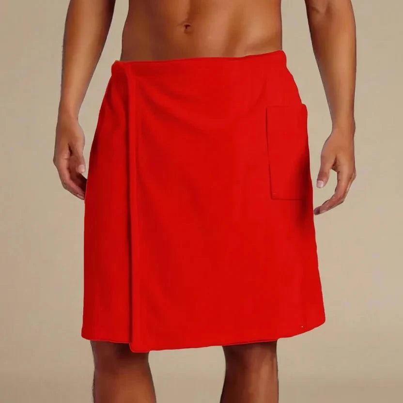 Bath Towel Wrap Coral Fleece & Elastic Waistband Built-In Pocket