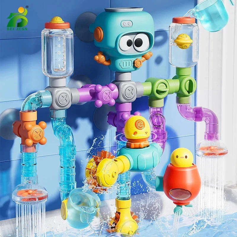 Bath Toy Set 21-Piece Interactive Pipe & Valve