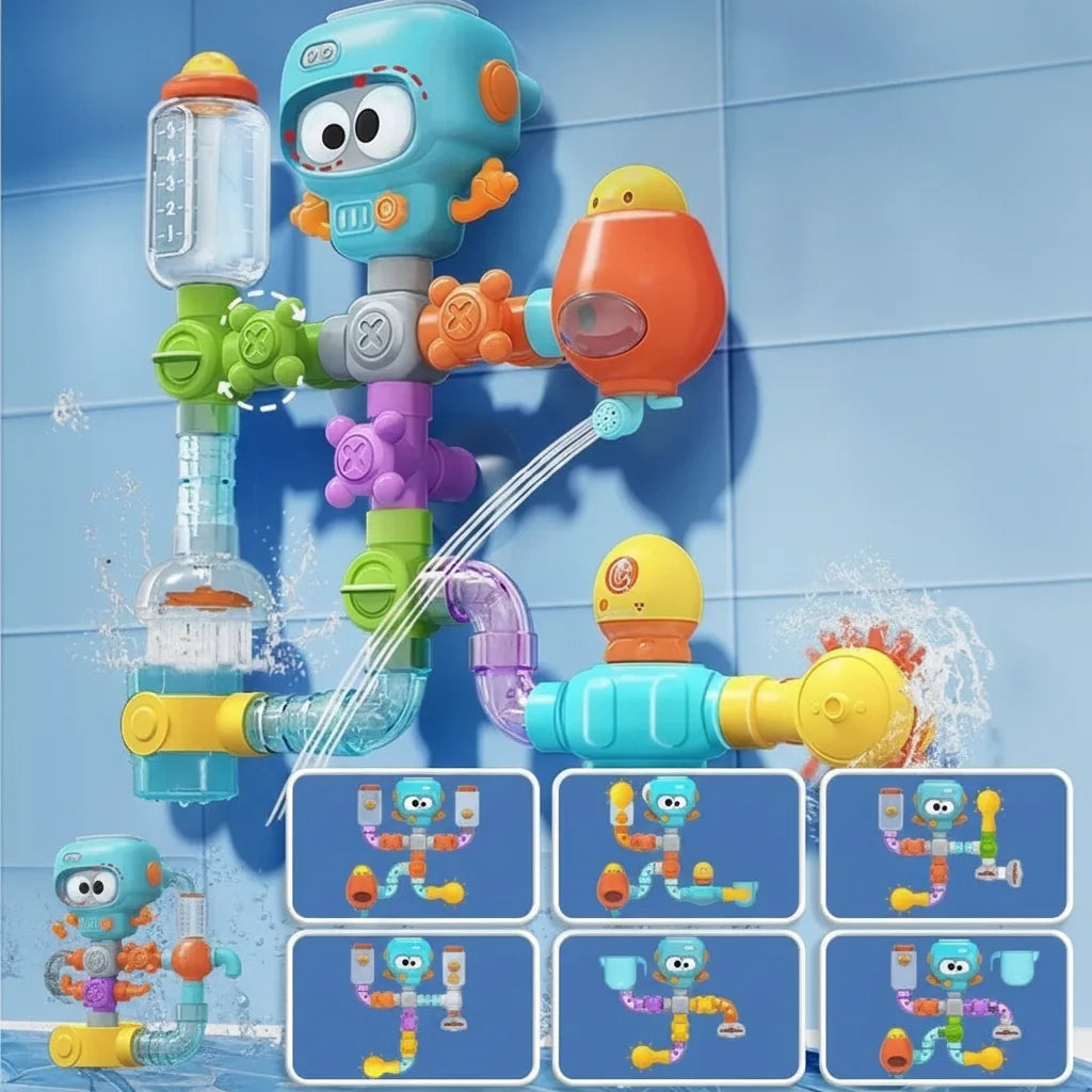 Bath Toy Set 21-Piece Interactive Pipe & Valve