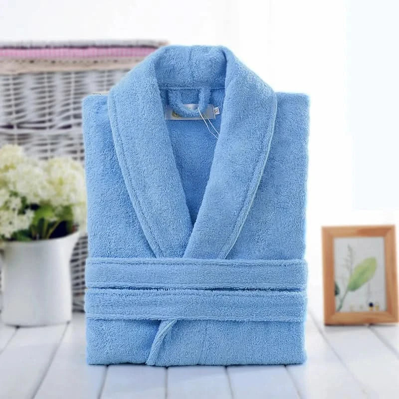 Bathrobe Cotton Terry Soft & Absorbent Unisex Loose Fit