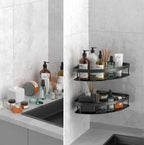 Bathroom Corner Shelf Self-Adhesive Aluminum Set of 2