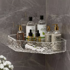 Bathroom Corner Shelf Wall-Mounted Water-Resistant Glacier Texture