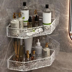 Bathroom Corner Shelf Wall-Mounted Water-Resistant Glacier Texture