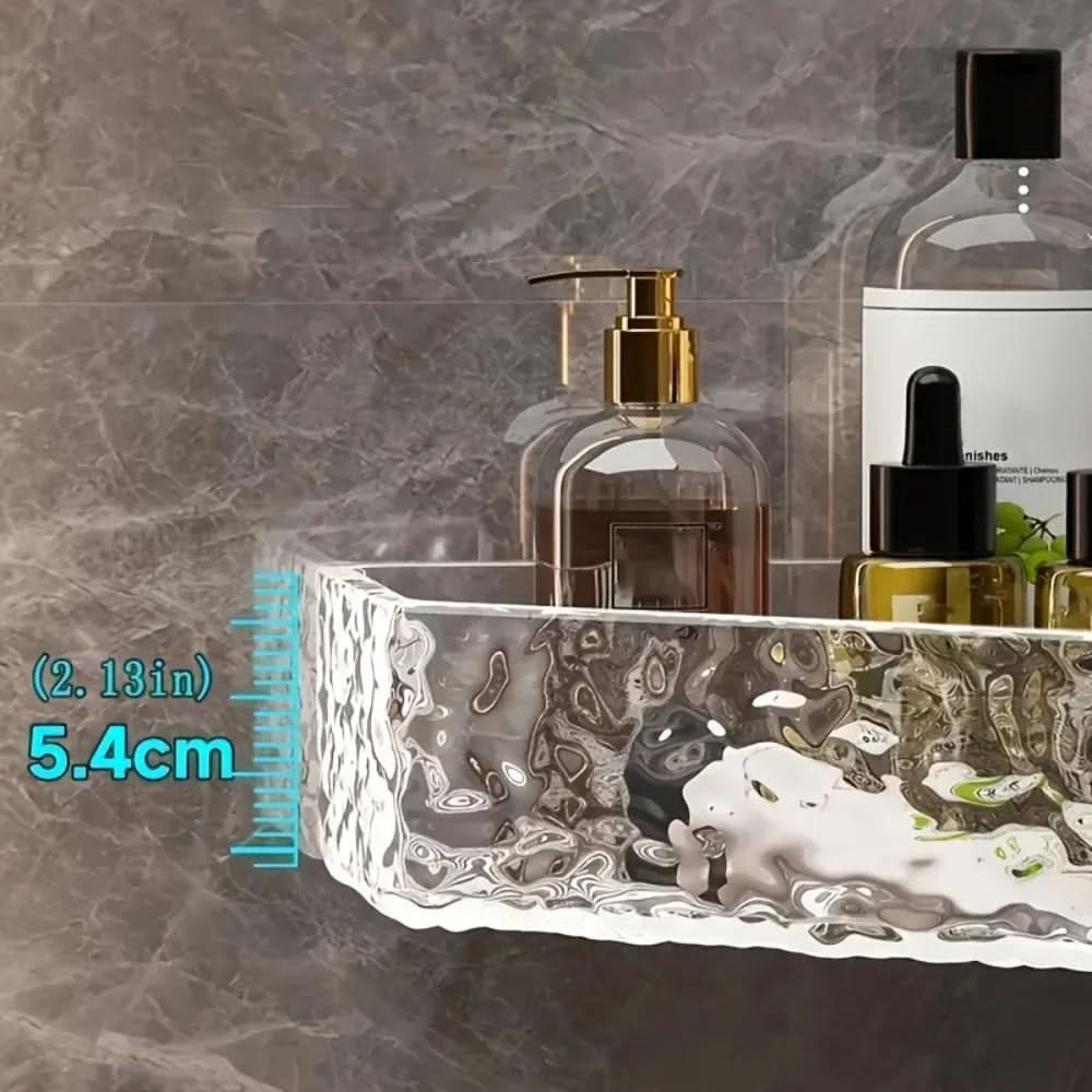 Bathroom Corner Shelf Wall-Mounted Water-Resistant Glacier Texture