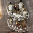 Bathroom Corner Shelf Wall-Mounted Water-Resistant Glacier Texture