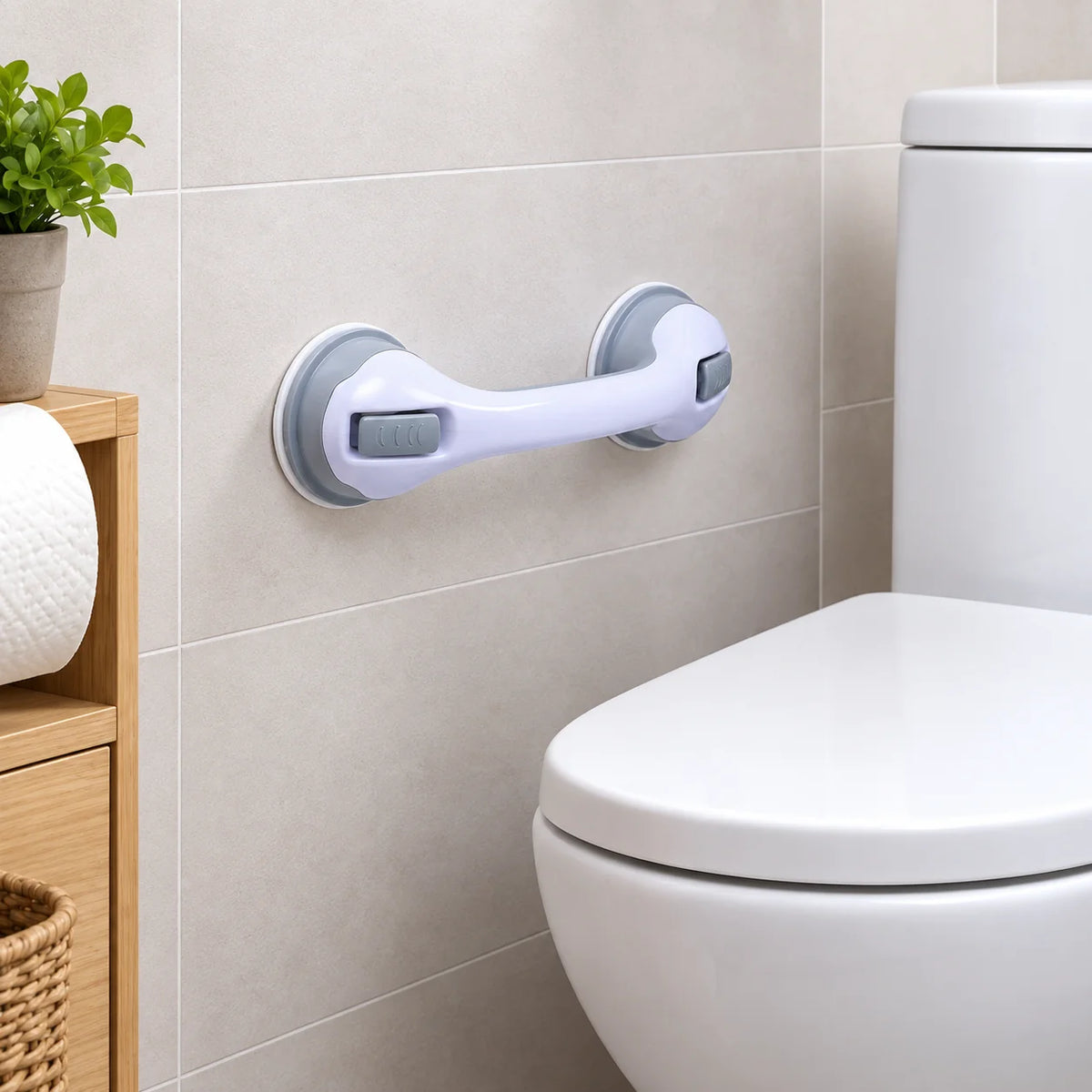 Bathroom Grab Bar No-Drill Dual Suction
