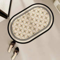 Bathroom Mat Oval Quick-Drying Non-Slip Machine-Washable