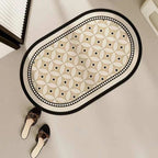 Bathroom Mat Oval Quick-Drying Non-Slip Machine-Washable