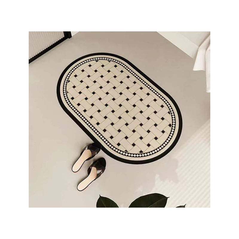 Bathroom Mat Oval Quick-Drying Non-Slip Machine-Washable