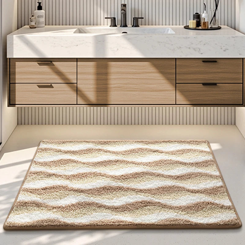Bathroom Mat Plush Non-Slip Machine Washable