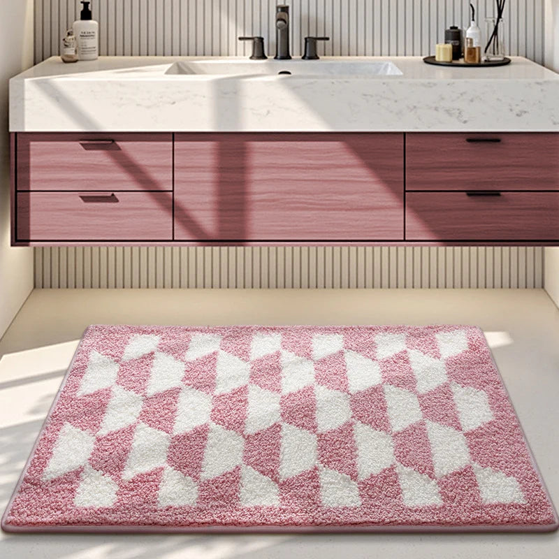 Bathroom Mat Plush Non-Slip Machine Washable